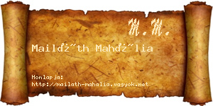Mailáth Mahália névjegykártya